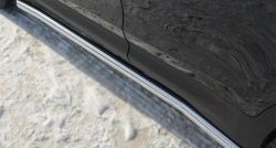 70 999 р. Защита порогов из круглой трубы диаметром 63 мм Russtal Hyundai Santa Fe DM дорестайлинг (2012-2016) (Защита порогов с со скосами на торцах (вариант 1))  с доставкой в г. Кемерово. Увеличить фотографию 3