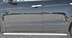 70 999 р. Защита порогов из круглой трубы диаметром 63 мм Russtal Hyundai Santa Fe DM дорестайлинг (2012-2016) (Защита порогов с со скосами на торцах (вариант 1))  с доставкой в г. Кемерово. Увеличить фотографию 5