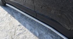 70 999 р. Защита порогов из круглой трубы диаметром 63 мм Russtal Hyundai Santa Fe DM дорестайлинг (2012-2016) (Защита порогов с со скосами на торцах (вариант 1))  с доставкой в г. Кемерово. Увеличить фотографию 6