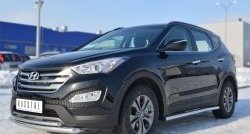 70 999 р. Защита порогов из круглой трубы диаметром 63 мм Russtal Hyundai Santa Fe DM дорестайлинг (2012-2016) (Защита порогов с со скосами на торцах (вариант 1))  с доставкой в г. Кемерово. Увеличить фотографию 8