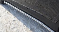 70 999 р. Защита порогов из круглой трубы диаметром 63 мм Russtal Hyundai Santa Fe DM дорестайлинг (2012-2016) (Защита порогов с со скосами на торцах (вариант 1))  с доставкой в г. Кемерово. Увеличить фотографию 11