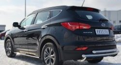 17 399 р. Защита заднего бампера (2 трубы Ø63 мм, нержавейка) SLITKOFF  Hyundai Santa Fe  DM (2012-2016) дорестайлинг  с доставкой в г. Кемерово. Увеличить фотографию 3
