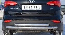 17 399 р. Защита заднего бампера (2 трубы Ø63 мм, нержавейка) SLITKOFF  Hyundai Santa Fe  DM (2012-2016) дорестайлинг  с доставкой в г. Кемерово. Увеличить фотографию 4