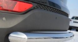 15 949 р. Одинарная защита заднего бампера из трубы диаметром 63 мм SLITKOFF  Hyundai Santa Fe  DM (2012-2016) дорестайлинг  с доставкой в г. Кемерово. Увеличить фотографию 2