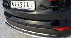 15 949 р. Одинарная защита заднего бампера из трубы диаметром 63 мм SLITKOFF  Hyundai Santa Fe  DM (2012-2016) дорестайлинг  с доставкой в г. Кемерово. Увеличить фотографию 3