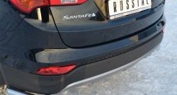 12 999 р. Защита заднего бампера (Ø63 мм уголки, нержавейка) SLITKOFF  Hyundai Santa Fe  DM (2012-2016) дорестайлинг  с доставкой в г. Кемерово. Увеличить фотографию 2