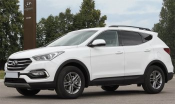 9 249 р. Комплект рейлингов АПС  Hyundai Santa Fe  DM (2012-2019) дорестайлинг, рестайлинг (Черные, без поперечин)  с доставкой в г. Кемерово. Увеличить фотографию 3