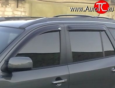 999 р. Комплект дефлекторов окон (ветровиков) 4 шт. Russtal Hyundai Santa Fe CM дорестайлинг (2006-2009)  с доставкой в г. Кемерово