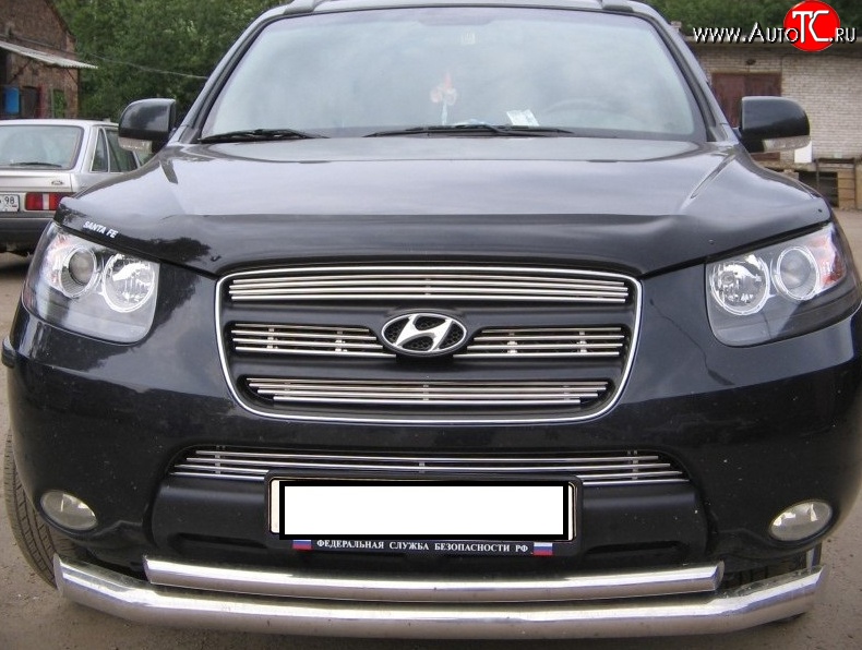 3 999 р. Декоративная вставка воздухозаборника Berkut Hyundai Santa Fe CM дорестайлинг (2006-2009)  с доставкой в г. Кемерово