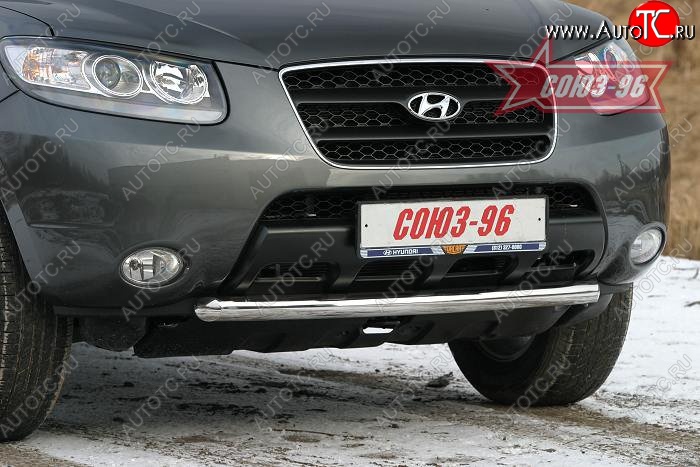 11 699 р. Защита переднего бампера одинарная Souz-96 (d60)  Hyundai Santa Fe  CM (2006-2009) дорестайлинг  с доставкой в г. Кемерово