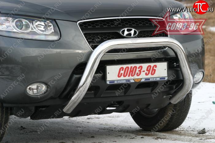 20 384 р. Защита переднего бампера Souz-96 (d76) Hyundai Santa Fe CM дорестайлинг (2006-2009)  с доставкой в г. Кемерово
