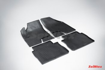 Износостойкие резиновые коврики в салон Seintex (сетка) Hyundai Santa Fe  CM (2006-2009) дорестайлинг