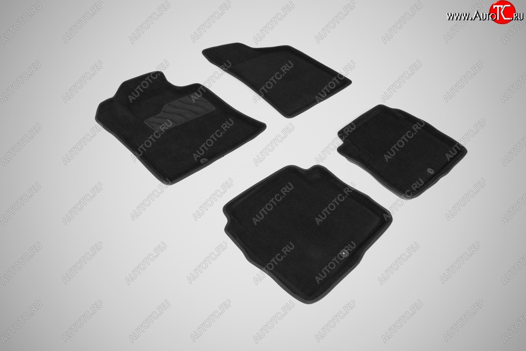 5 699 р. Износостойкие коврики в салон 3D HYUNDAI SANTA FE черные (компл)  Hyundai Santa Fe  CM (2006-2012) дорестайлинг, рестайлинг  с доставкой в г. Кемерово