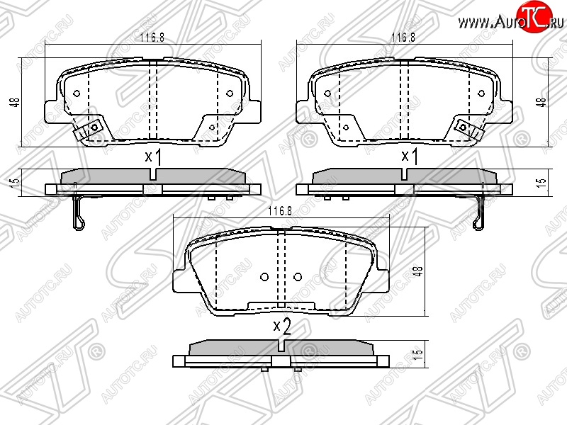 799 р. Колодки тормозные SAT (задние)  Hyundai Santa Fe  CM (2009-2012) рестайлинг  с доставкой в г. Кемерово