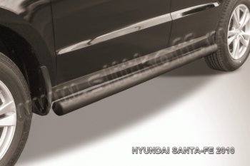 Защита порогов из трубы d76 Slitkoff Hyundai Santa Fe  CM (2009-2012) рестайлинг