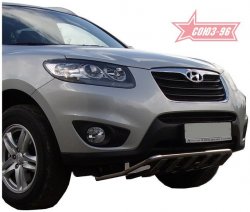 Защита переднего бампера с профилем Souz-96 (d42) Hyundai Santa Fe  CM (2009-2012) рестайлинг