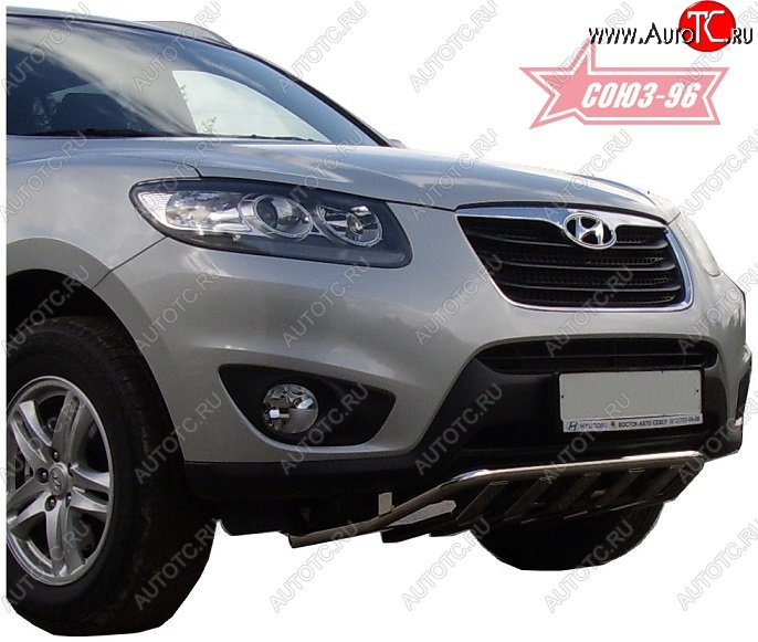 17 324 р. Защита переднего бампера с профилем Souz-96 (d42)  Hyundai Santa Fe  CM (2009-2012) рестайлинг  с доставкой в г. Кемерово