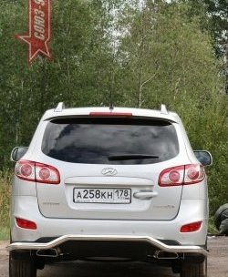 11 159 р. Защита заднего бампера Souz-96 (d60)  Hyundai Santa Fe  CM (2009-2012) рестайлинг  с доставкой в г. Кемерово. Увеличить фотографию 3