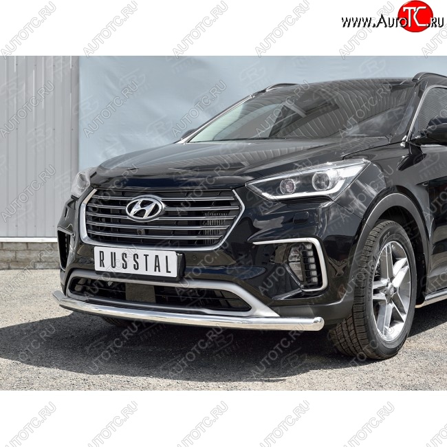 15 299 р. Одинарная защита переднего бампера диаметром 63 мм SLITKOFF  Hyundai Grand Santa Fe  1 DM (2016-2018) рестайлинг  с доставкой в г. Кемерово