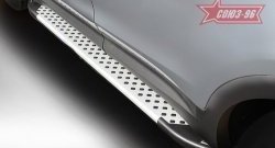 10 079 р. Пороги из алюминиевого профиля Souz-96  Hyundai Grand Santa Fe  1 DM (2013-2016) дорестайлинг  с доставкой в г. Кемерово. Увеличить фотографию 2