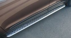 24 649 р. Широкая защита порогов SLITKOFF  Hyundai Grand Santa Fe  1 DM (2013-2016) дорестайлинг  с доставкой в г. Кемерово. Увеличить фотографию 2