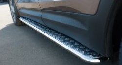 24 649 р. Широкая защита порогов SLITKOFF  Hyundai Grand Santa Fe  1 DM (2013-2016) дорестайлинг  с доставкой в г. Кемерово. Увеличить фотографию 3