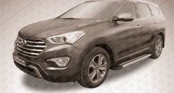 10 699 р. Алюминиевые пороги Slitkoff Luxe Silver  Hyundai Grand Santa Fe  1 DM (2013-2016) дорестайлинг  с доставкой в г. Кемерово. Увеличить фотографию 2