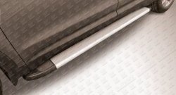 Алюминиевые пороги Slitkoff Optima Silver Hyundai Grand Santa Fe  1 DM (2013-2016) дорестайлинг