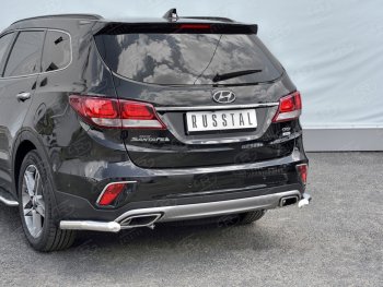 15 999 р. Защита заднего бампера (Ø63 мм уголки, нержавейка) SLITKOFF  Hyundai Grand Santa Fe  1 DM (2016-2018) рестайлинг  с доставкой в г. Кемерово. Увеличить фотографию 2