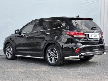 15 999 р. Защита заднего бампера (Ø63 мм уголки, нержавейка) SLITKOFF  Hyundai Grand Santa Fe  1 DM (2016-2018) рестайлинг  с доставкой в г. Кемерово. Увеличить фотографию 3