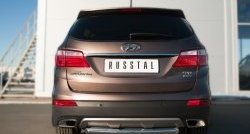 Одинарная защита заднего бампера из короткой трубы диаметром 63 мм SLITKOFF Hyundai Grand Santa Fe  1 DM (2013-2016) дорестайлинг