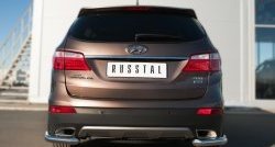 Защита заднего бампера (Ø63 мм уголки, нержавейка) SLITKOFF Hyundai Grand Santa Fe  1 DM (2013-2016) дорестайлинг
