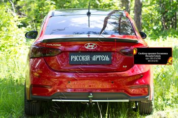 1 699 р. Лип спойлер RA Hyundai Solaris HCR седан дорестайлинг (2017-2020) (Неокрашенный)  с доставкой в г. Кемерово. Увеличить фотографию 2