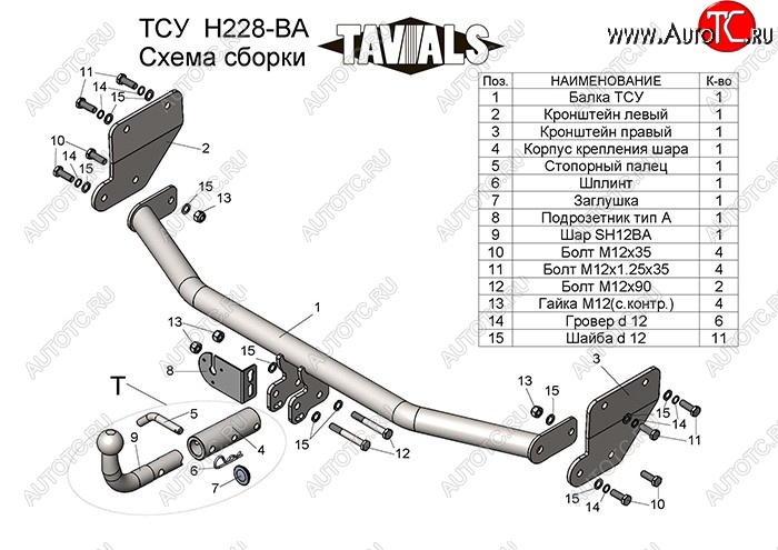 66 999 р. Фаркоп TAVIALS KIA Rio 4 FB дорестайлинг седан (2016-2020) (Без электропакета)  с доставкой в г. Кемерово