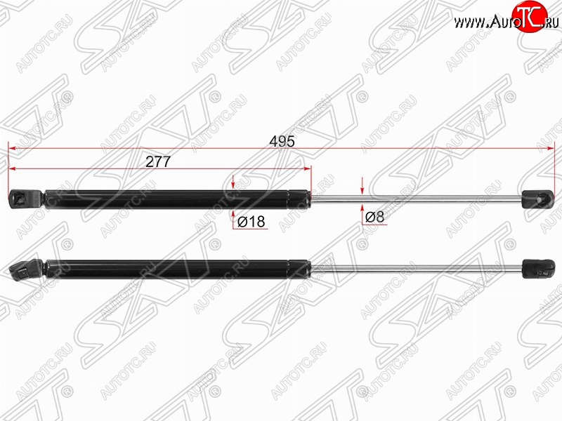 539 р. Упор крышки багажника SAT (газовый)  Hyundai Solaris  RBr (2010-2017) хэтчбэк дорестайлинг, хэтчбэк рестайлинг  с доставкой в г. Кемерово