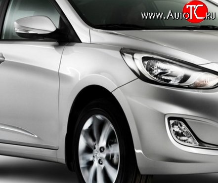 4 299 р. Переднее правое крыло Стандартное Hyundai Solaris RBr седан рестайлинг (2014-2017) (Окрашенное)  с доставкой в г. Кемерово
