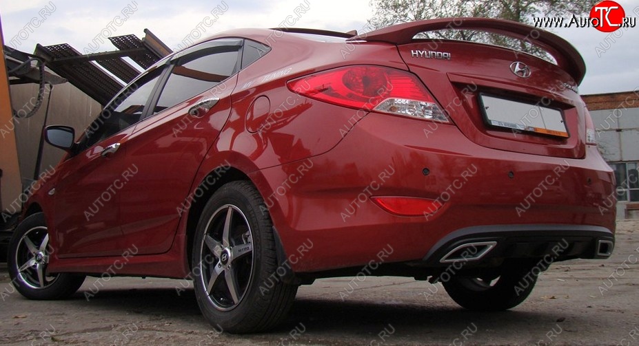 5 399 р. Спойлер Tuning-Sport  Hyundai Solaris  RBr (2010-2017) седан дорестайлинг, седан рестайлинг (Неокрашенный)  с доставкой в г. Кемерово