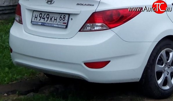 3 659 р. Задний бампер (седан) Стандартный  Hyundai Solaris  RBr (2010-2014) седан дорестайлинг (Окрашенный)  с доставкой в г. Кемерово