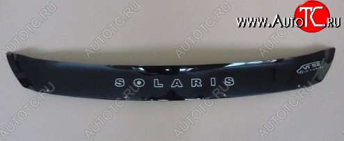 999 р. Дефлектор капота Russtal (короткий) Hyundai Solaris RBr седан дорестайлинг (2010-2014)  с доставкой в г. Кемерово