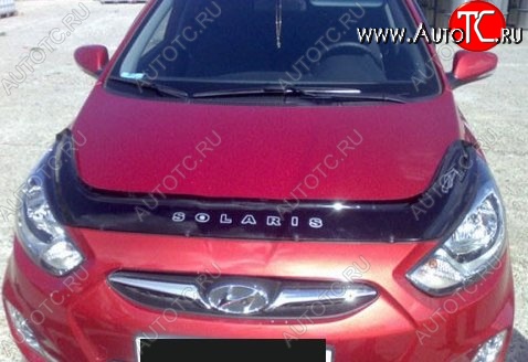 999 р. Дефлектор капота Russtal Hyundai Solaris RBr седан дорестайлинг (2010-2014)  с доставкой в г. Кемерово