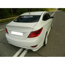 4 499 р. Козырёк на заднее стекло HS-3 Hyundai Solaris RBr седан дорестайлинг (2010-2014) (Неокрашенный)  с доставкой в г. Кемерово. Увеличить фотографию 2