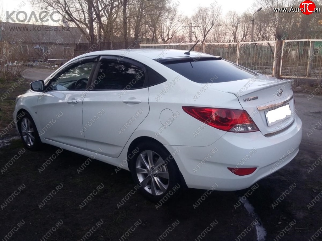 4 149 р. Козырёк на заднее стекло SPORTEST Hyundai Solaris RBr седан дорестайлинг (2010-2014) (Неокрашенный)  с доставкой в г. Кемерово