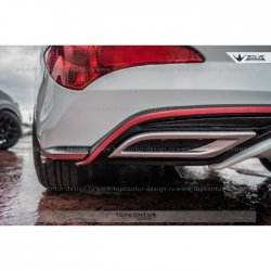 8 999 р. Накладка на задний бампер TopKontur Design Hyundai Solaris RBr седан дорестайлинг (2010-2014) (Неокрашенная)  с доставкой в г. Кемерово. Увеличить фотографию 5
