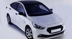 14 499 р. Передний бампер Sport  Hyundai Solaris  RBr (2010-2014) седан дорестайлинг, хэтчбэк дорестайлинг (Неокрашенный)  с доставкой в г. Кемерово. Увеличить фотографию 4