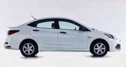 3 599 р. Пороги накладки Sport Hyundai Solaris RBr седан дорестайлинг (2010-2014) (Неокрашенные)  с доставкой в г. Кемерово. Увеличить фотографию 1