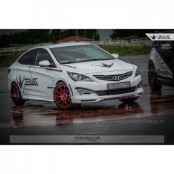 4 999 р. Пороги накладки TopKontur Design  Hyundai Solaris  RBr (2010-2017), KIA Rio  3 QB (2011-2017) (Неокрашенные)  с доставкой в г. Кемерово. Увеличить фотографию 2