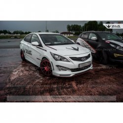 4 999 р. Пороги накладки TopKontur Design  Hyundai Solaris  RBr (2010-2017), KIA Rio  3 QB (2011-2017) (Неокрашенные)  с доставкой в г. Кемерово. Увеличить фотографию 5