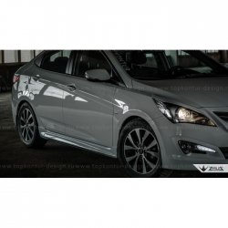 4 999 р. Пороги накладки TopKontur Design  Hyundai Solaris  RBr (2010-2017), KIA Rio  3 QB (2011-2017) (Неокрашенные)  с доставкой в г. Кемерово. Увеличить фотографию 9