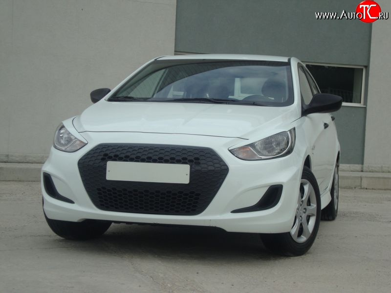 5 799 р. Решётка радиатора YTG  Hyundai Solaris  RBr (2010-2014) седан дорестайлинг (Неокрашенная)  с доставкой в г. Кемерово