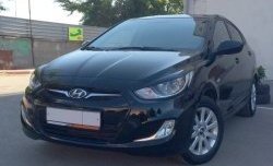 1 029 р. Реснички на фары Sniper  Hyundai Solaris  RBr (2010-2014) седан дорестайлинг, хэтчбэк дорестайлинг (Неокрашенные)  с доставкой в г. Кемерово. Увеличить фотографию 2